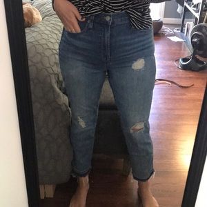 Jcrew destructed straight jeans